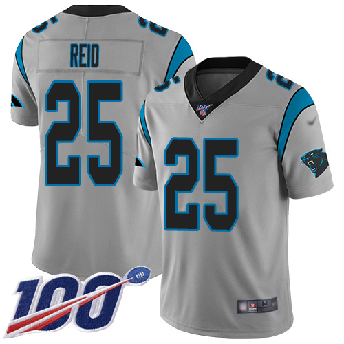Carolina Panthers Limited Silver Youth Eric Reid Jersey NFL Football #25 100th Season Inverted Legend->youth nfl jersey->Youth Jersey